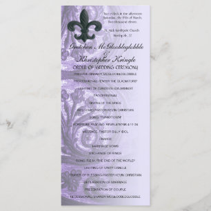 lilac "iron fleur de lis" WEDDING PROGRAM Programme