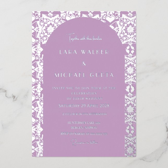 Lilac Italian Geometric Wedding (Solid) (Front)