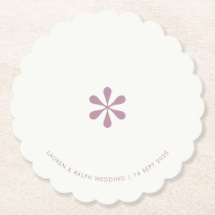 Lilac & Ivory Simple Chic Couple Paper Coaster