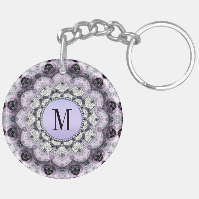 Lilac Lace Balance Energy YinYang Key Chain (Back Left)