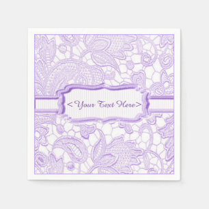 Lilac Lace Elegant Purple Personalised Napkins
