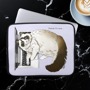 Lilac Laptop Cat Funny Cute Laptop Sleeve