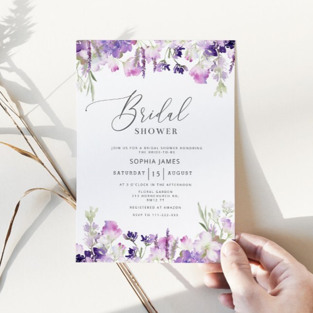 Lilac lavender bridal shower invitation (Creator Uploaded)