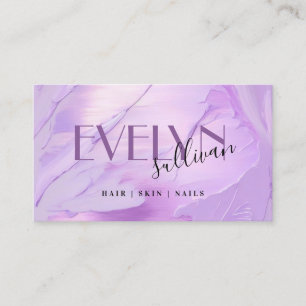 lilac lavender brush strokes business card