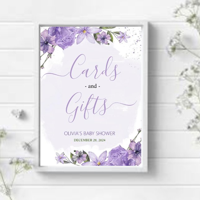 Lilac Lavender Cards and Gifts Sign (Creator Uploaded)