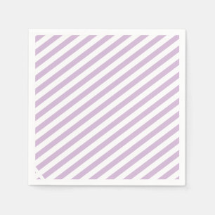 Lilac Lavender Colour Diagonal Striped Wedding  Napkin