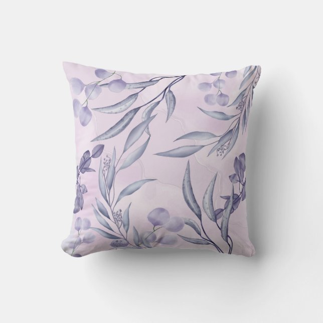 Lilac Lavender Floral Cushion (Front)