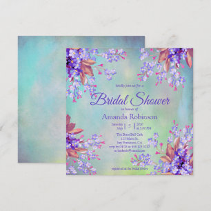 Lilac Lavender Flower Bridal Shower Invitation