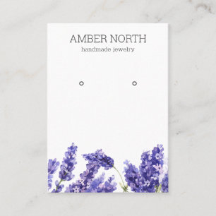 Lilac Lavender Flower Jewellery  Earring Display Business Card