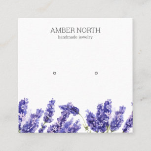 Lilac Lavender Flower Jewellery Stud Earring Displ Square Business Card