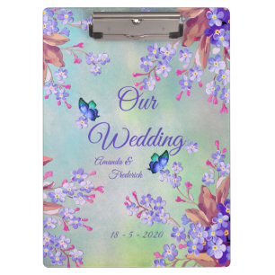 Lilac Lavender Flower Wedding Clipboard