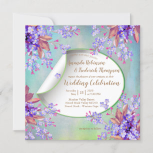 Lilac Lavender Flower Wedding Invitation