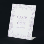 Lilac Lavender French Victorian Bridal Shower Gift Pedestal Sign<br><div class="desc">Welcome to the perfect combination of classic and modern styles! Set the tone for your bridal shower with this beautiful Lilac Lavender French Victorian Bridal Shower Gift Pedestal Sign. This sophisticated sign boasts classic hand drawn lilac lavender Victorian florals of garden flowers, bees, and butterflies, as well as modern hand...</div>