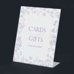 Lilac Lavender French Victorian Bridal Shower Gift Pedestal Sign<br><div class="desc">Welcome to the perfect combination of classic and modern styles! Set the tone for your bridal shower with this beautiful Lilac Lavender French Victorian Bridal Shower Gift Pedestal Sign. This sophisticated sign boasts classic hand drawn lilac lavender Victorian florals of garden flowers, bees, and butterflies, as well as modern hand...</div>