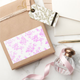 Lilac lavender vintage roses elegant floral rectangular sticker