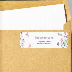 Lilac Lavender Wedding Return Address Label