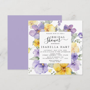 Lilac Lavender Yellow Purple Floral Bridal Shower Invitation