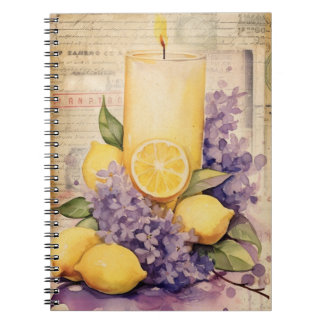 Lilac, Lemon, And Candle Spiral Notebook