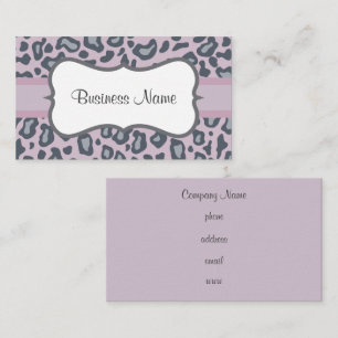 Lilac Leopard Print  Business Card