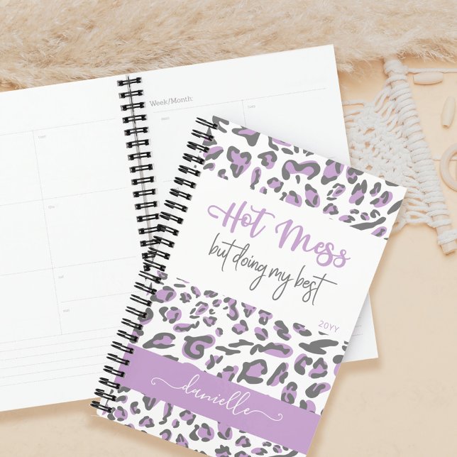 Lilac Leopard Print Hot Mess Doing my Best Planner (Creator Uploaded)