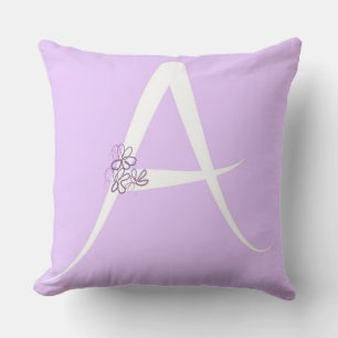 Lilac Letter A Cushion