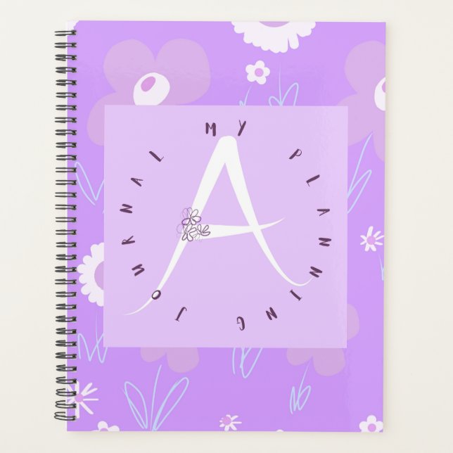 Lilac Letter A Meadow Planner (Front)