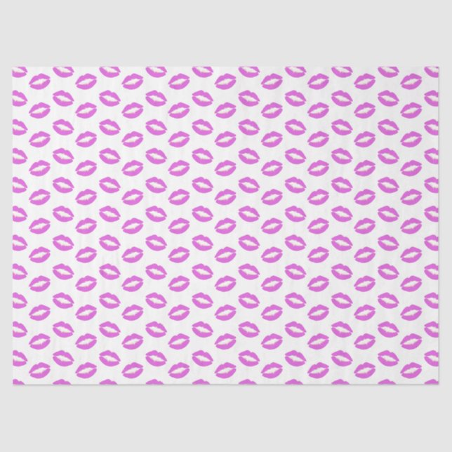 Lilac Lipstick Kisses Tissue Paper (Front)