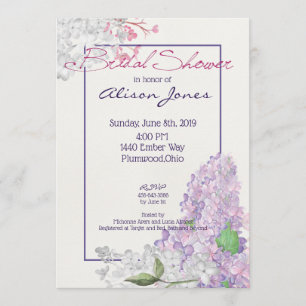 Lilac Loveliness Bridal Shower Invitation