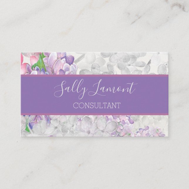 Lilac Loveliness Floral Business Business Card (Front)