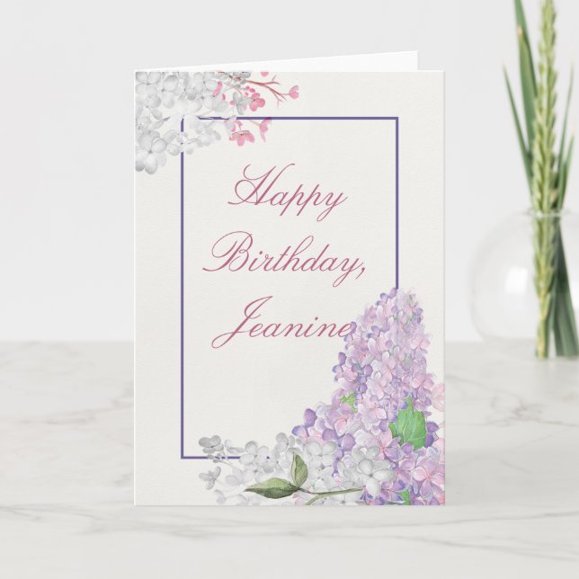 Lilac Loveliness Happy Birthday Card (Front)