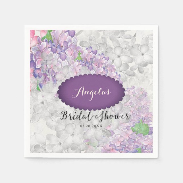 Lilac Loveliness Scalloped Violet Napkin (Front)