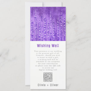Lilac Lupines Wedding Wishing Well QR Code Invitation