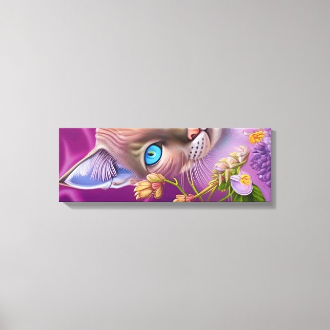 Lilac Lynx point Siamese cat in purple  Canvas Print (Front)