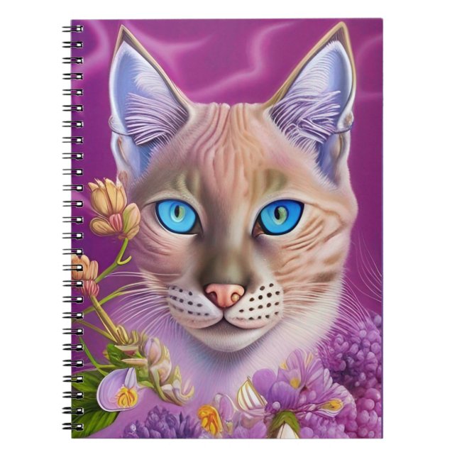 Lilac Lynx point Siamese cat in purple  Notebook (Front)