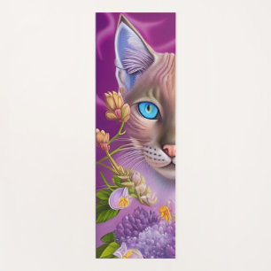 Lilac Lynx point Siamese cat in purple   Yoga Mat
