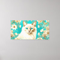 Lilac Lynx Point Siamese Portrait Art