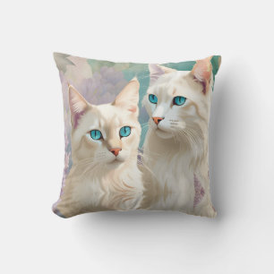 Lilac Lynx Point Siamese Portrait Art Cushion