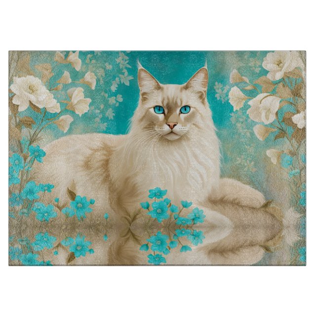 Lilac Lynx Point Siamese Portrait Art Cutting Board (Front)