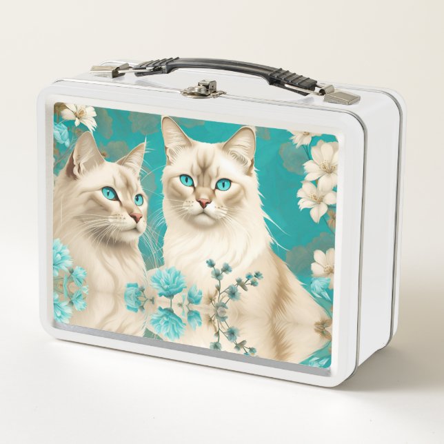 Lilac Lynx Point Siamese Portrait Art Metal Lunch Box (Front)