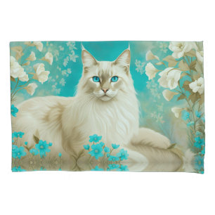 Lilac Lynx Point Siamese Portrait Art Pillowcase