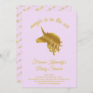 Lilac Magical Unicorn Baby Shower Invitation