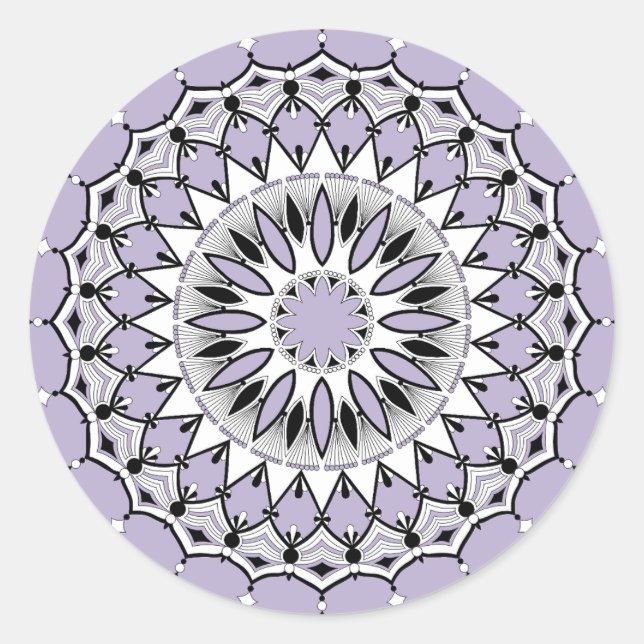 Lilac Mandala (Design 1) Stickers (Front)