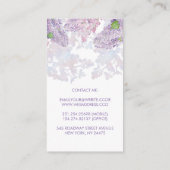 Lilac Mason Jar Bouquet Floral Watercolor Elegant Business Card (Back)