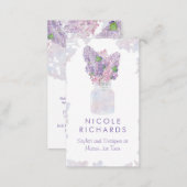 Lilac Mason Jar Bouquet Floral Watercolor Elegant Business Card (Front/Back)