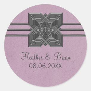 Lilac Medallion Border Wedding Stickers