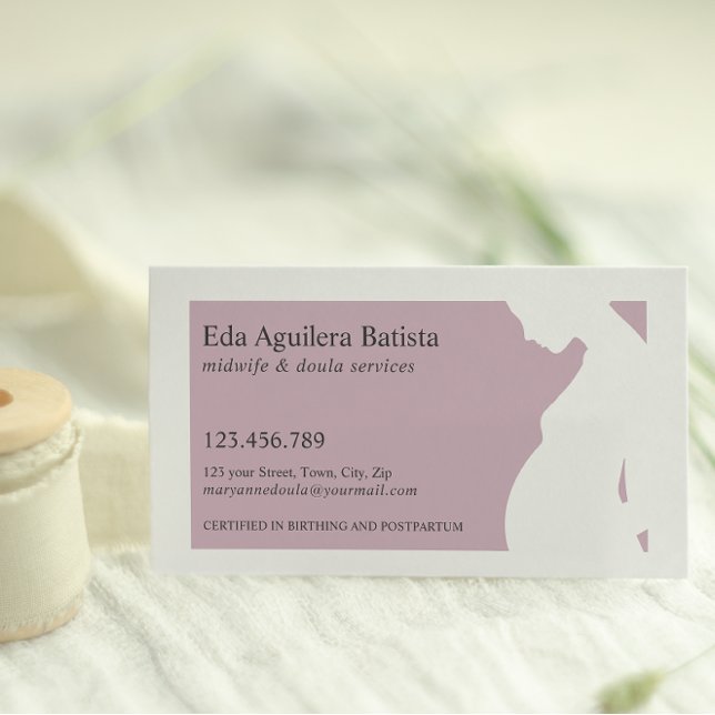 Lilac | Midwife Doula Pregnant Woman SILHOUETTE   Business Card (Creator Uploaded)