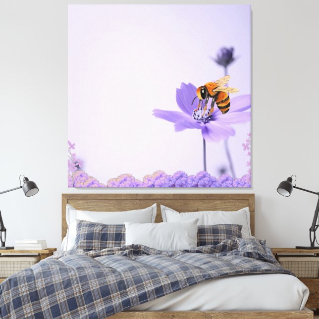 Lilac Minimalist Canvas Print (Insitu(Bedroom))