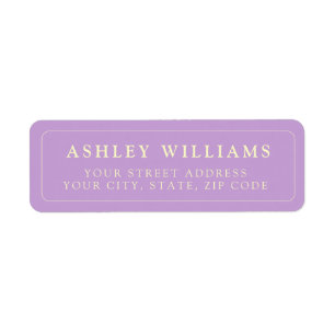 Lilac Minimalist Elegant Return Stickers