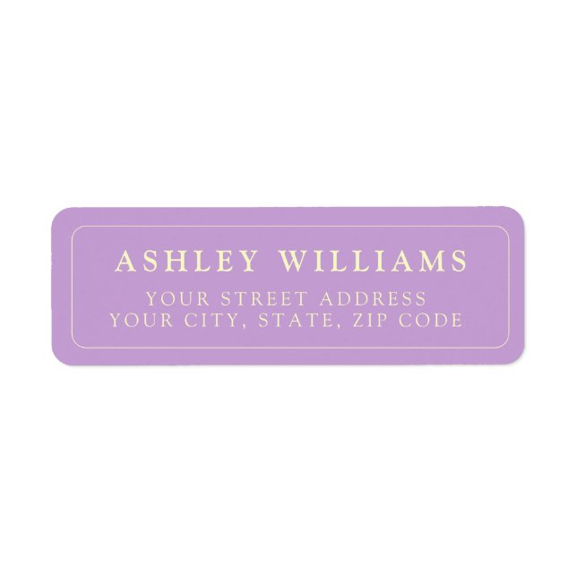 Lilac Minimalist Elegant Return Stickers (Front)