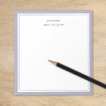Lilac Minimalist Monogram Teacher Gift Notepad<br><div class="desc">Modern minimalist border design in a variety of trending colours. Personalise it with your name monogram or other custom text. Use the design tools to choose your own fonts and background colours. Cute and simple gift idea for teachers or personal stationery for anyone who loves to stay organised.</div>